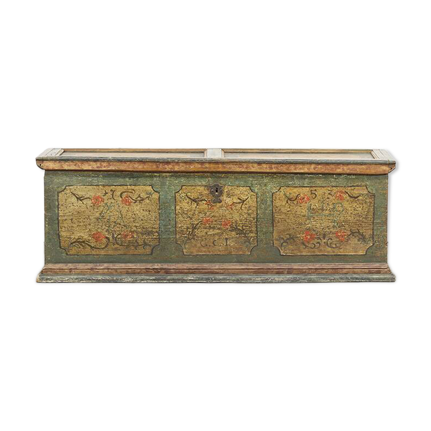 Painted folk art bridal chest 1753