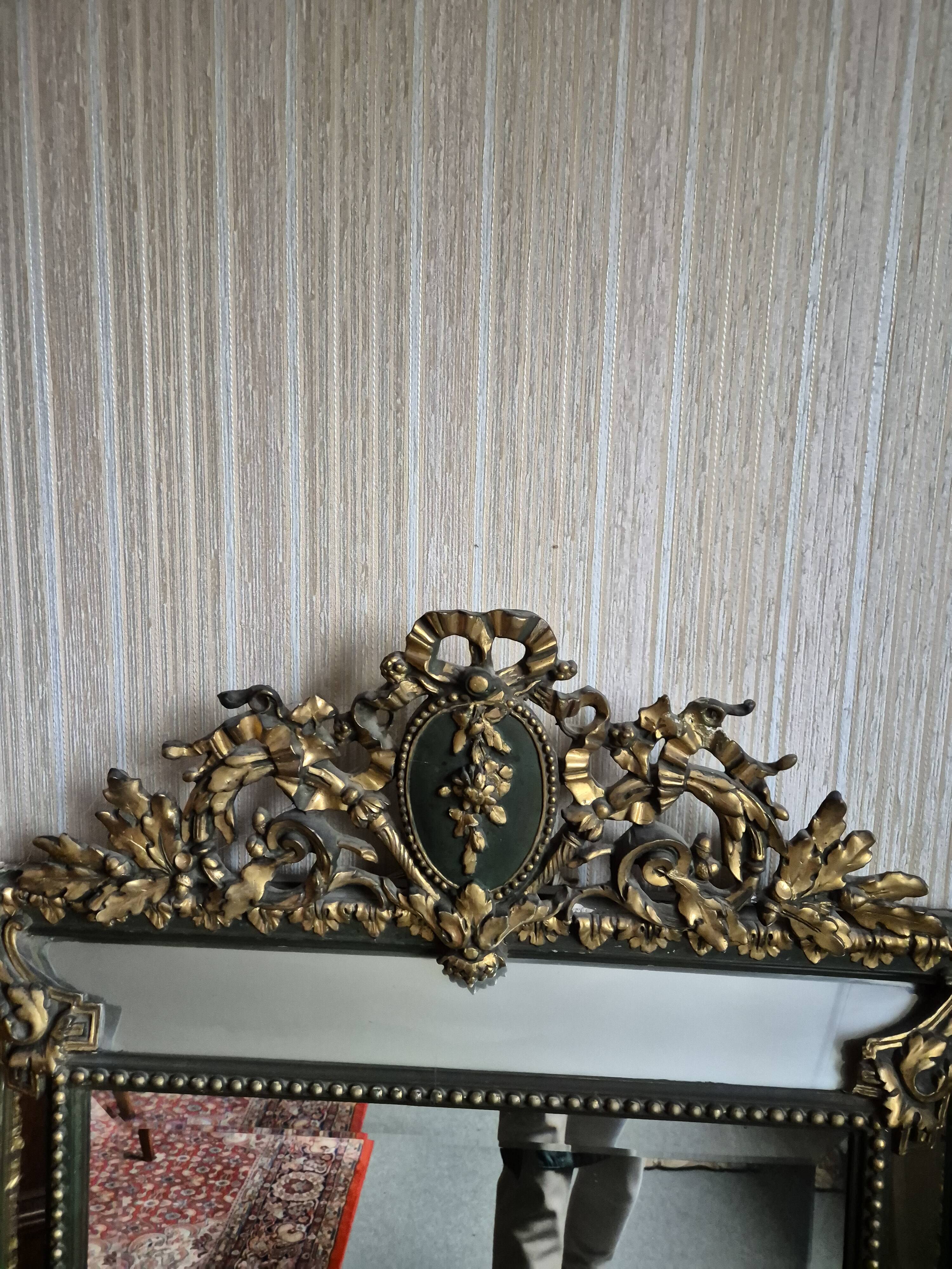 Trumeau mirror - marble, gilded, oak