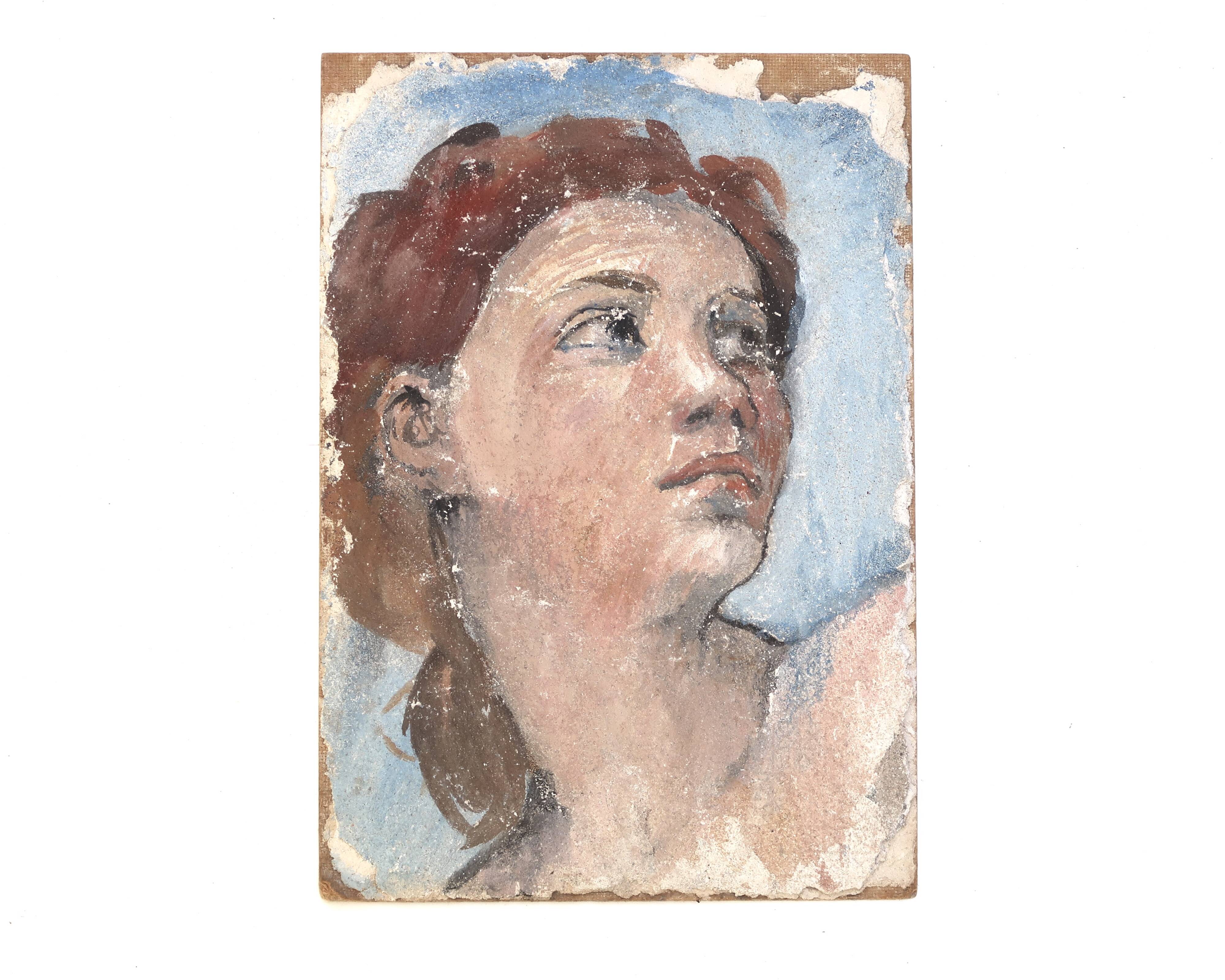 Painting, portrait of a woman in profile