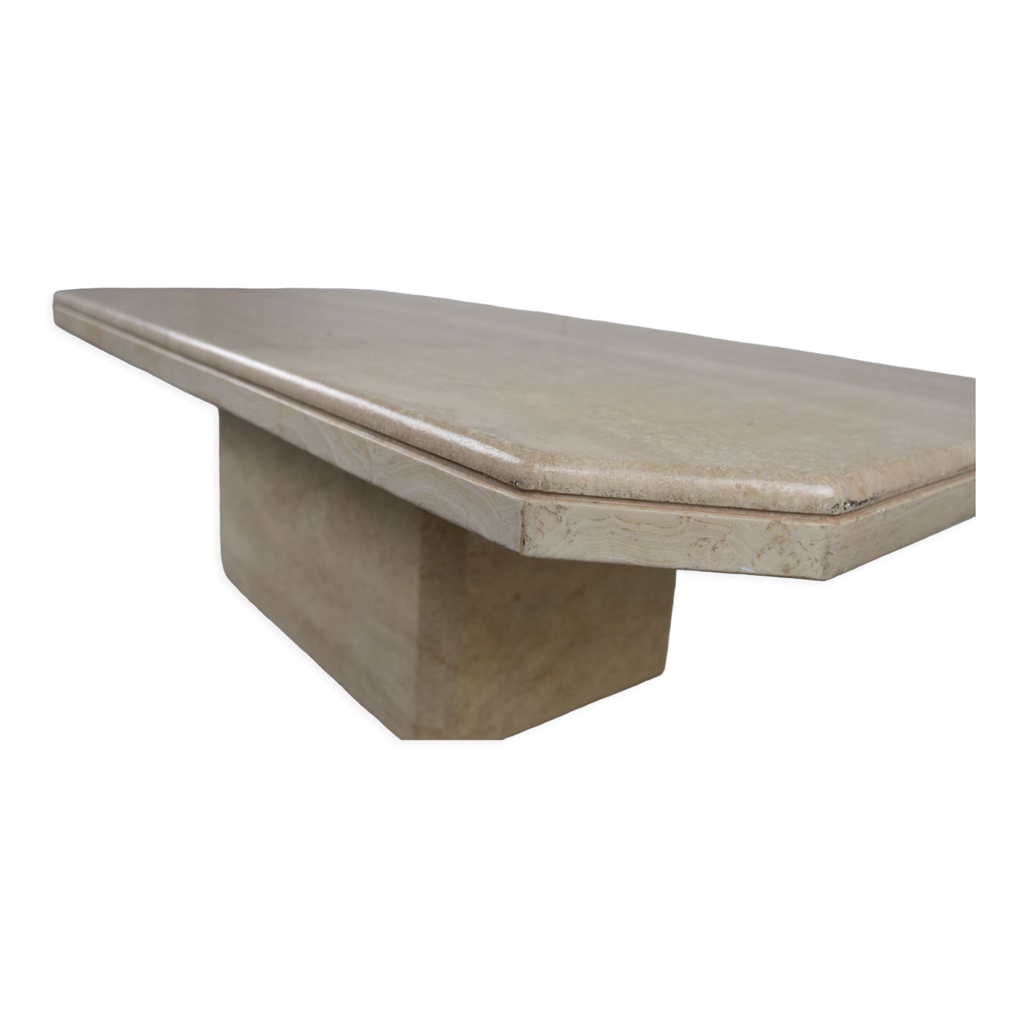 Vintage travertine coffee table, 1970s