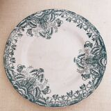Flat plate Saint Amand, iron earth, A. Lebacqz & M. Bouchart, antique French
