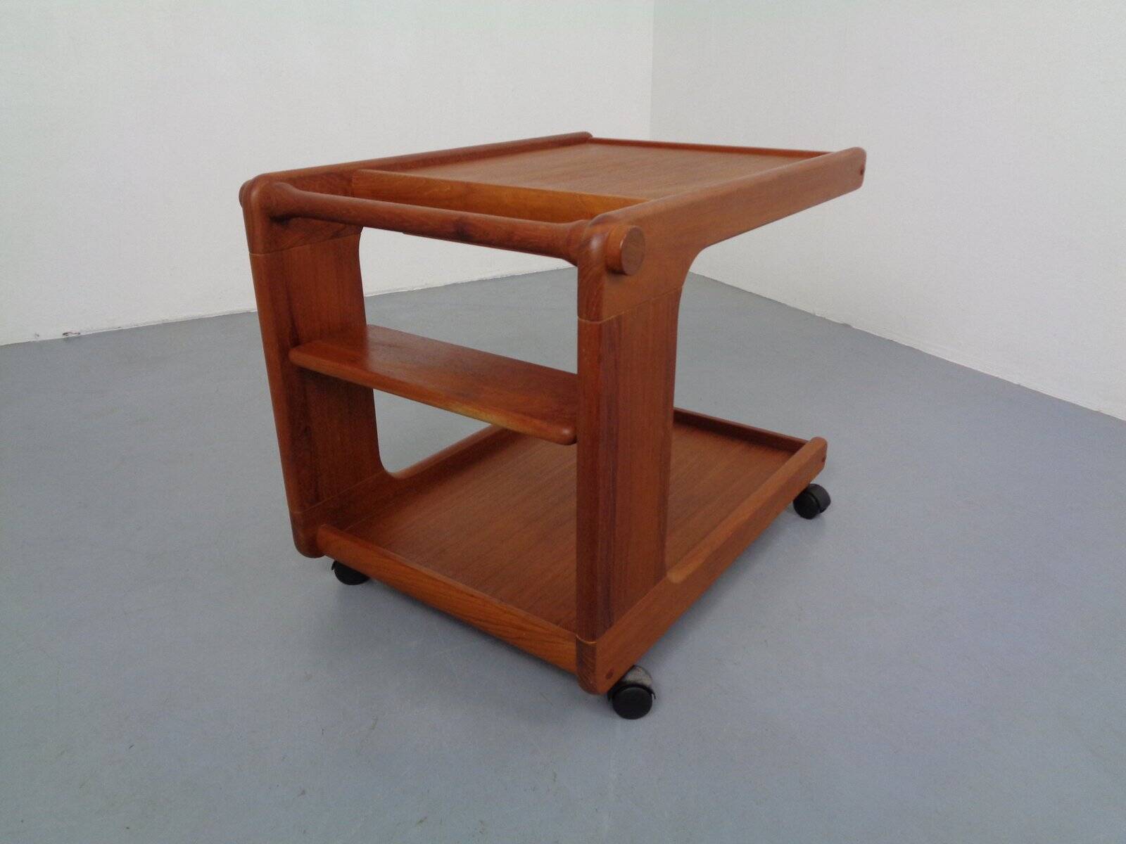 Large Rollable Teak Bar Cart, 1960s