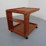 Large Rollable Teak Bar Cart, 1960s