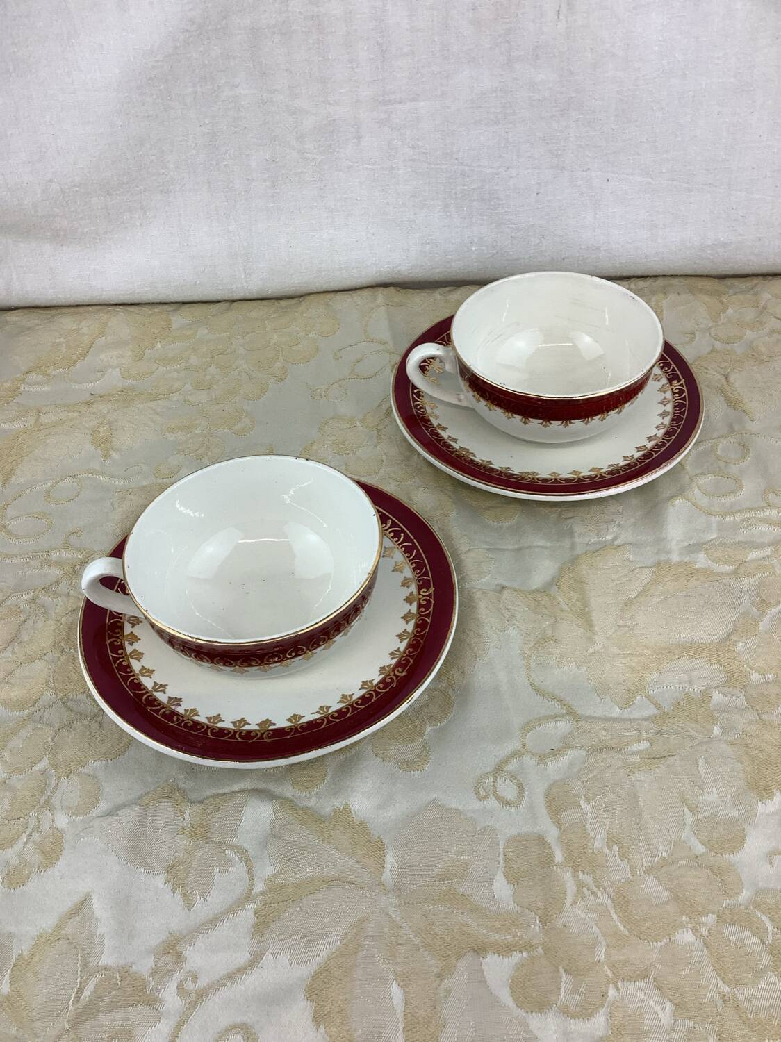 Duo de tasses digoin Sarreguemines