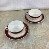 Duo of Digoin Sarreguemines cups