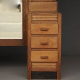 Coiffeuse Art Déco / École de La Haye en chêne. Années 1930