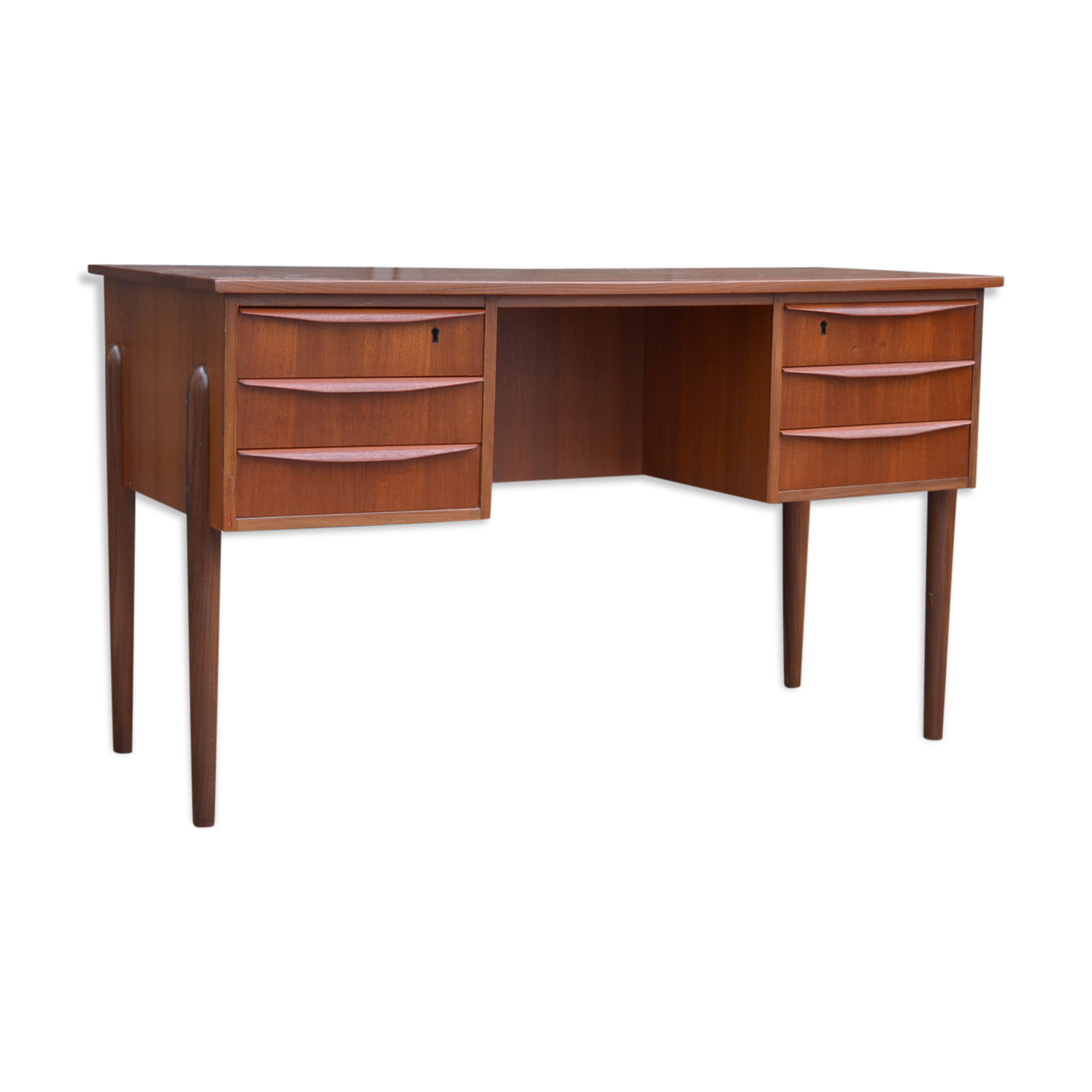 Bureau danois en teck double faces