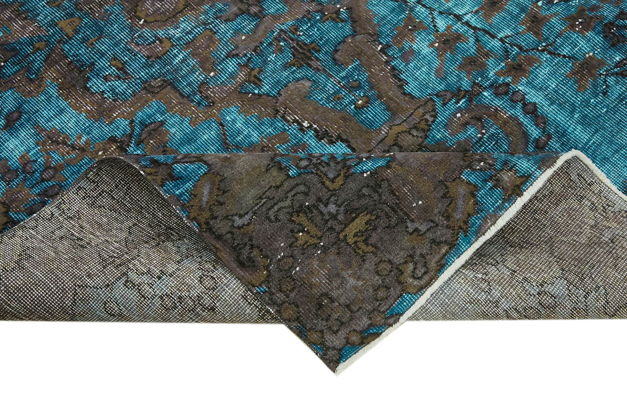 Handwoven Anatolian blue rug 1980s 160 cm x 240 cm