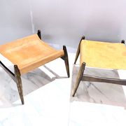 Pair of Ottomans, Rosewood and leather, by Liceu Das Artes e Oficios, Brazil 1960