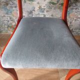 Rare - Set of 4 Louis Philippe/restoration style chairs with medallion - Blue / cherry color