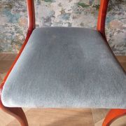 Rare - Set of 4 Louis Philippe/restoration style chairs with medallion - Colour blue / cherry wood