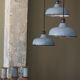 Day blinds emailed industrial lamp sky blue