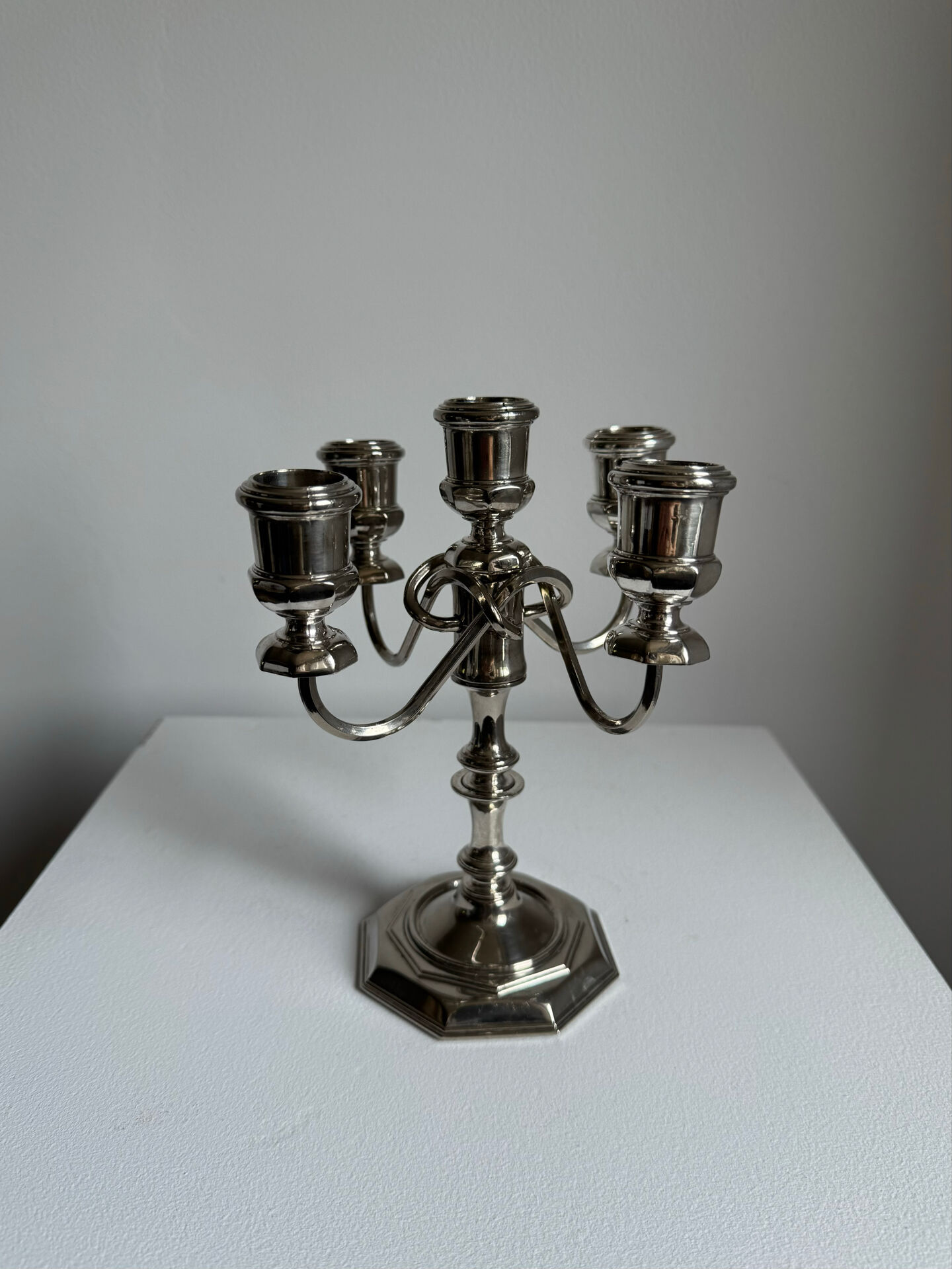Vintage English 5 Armed Silver Plated Candelabra