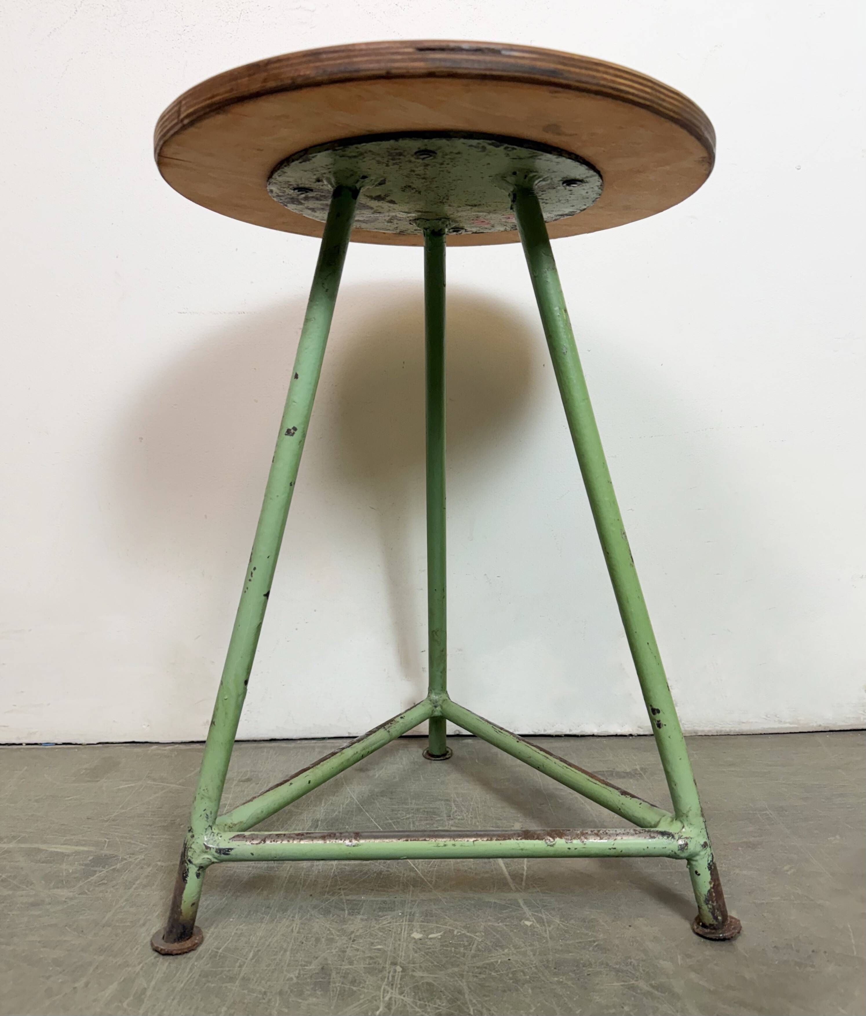 Green Industrial Workshop Stool, 1960s