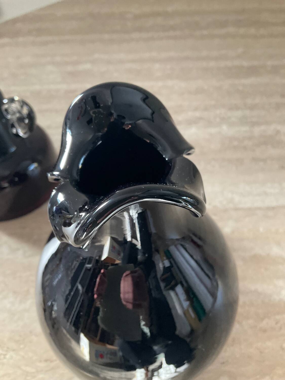 Duo of vintage glass paste vases from the 70s