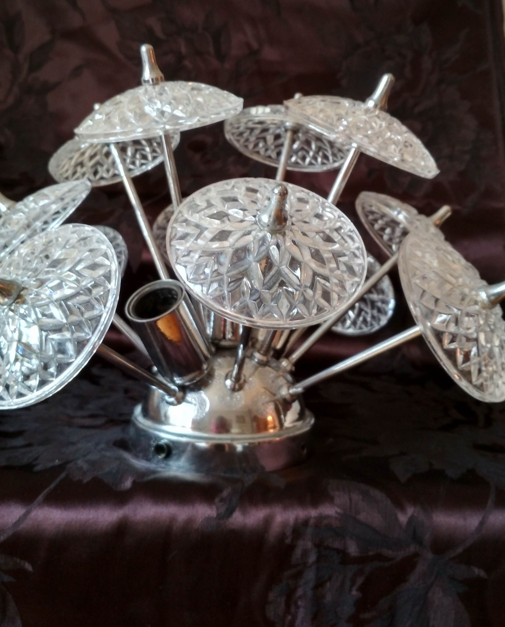 Sputnik ceiling light chandelier 3 fires Emil Stejnar - 1960