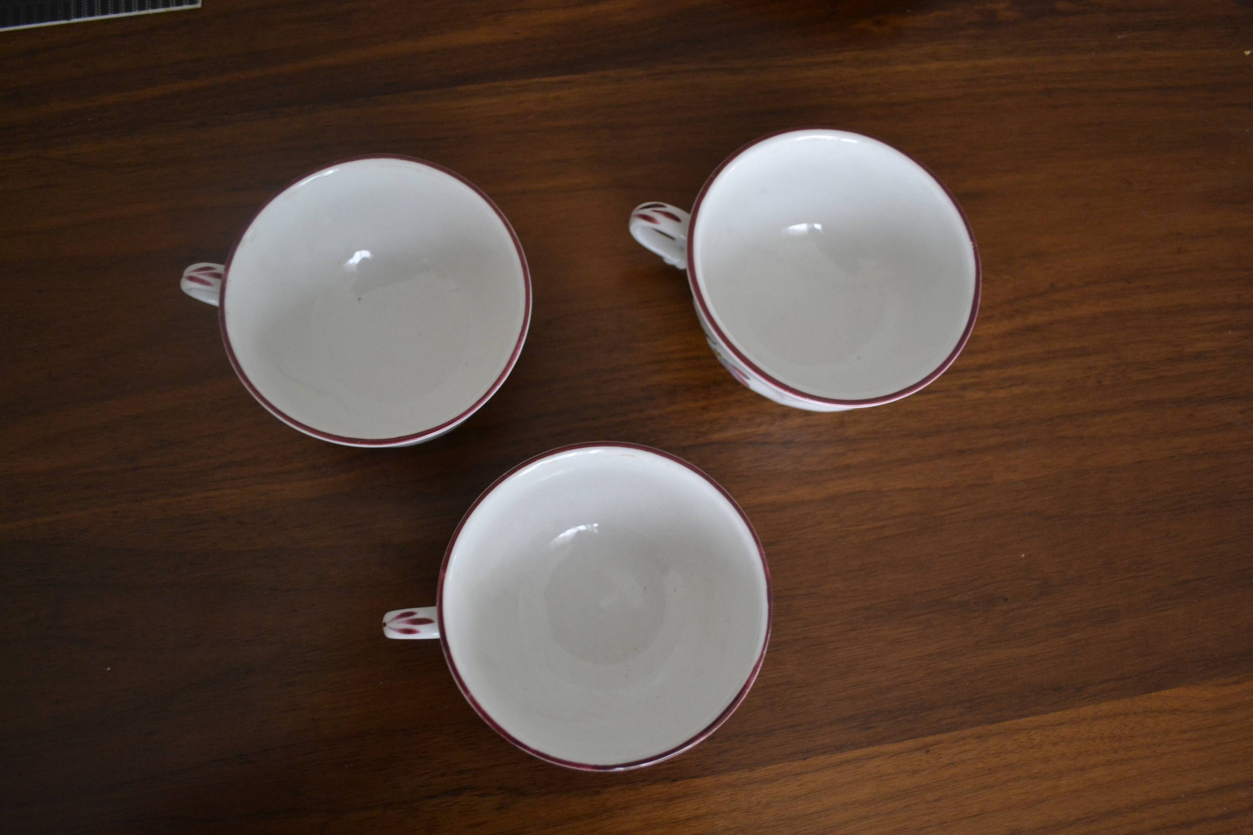 Set of 3 cups Luneville