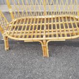Vintage rattan bench