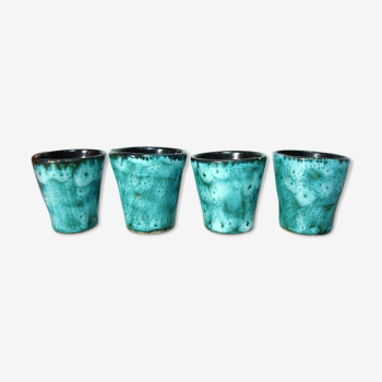 4 ceramic shot glasses from Vallauris