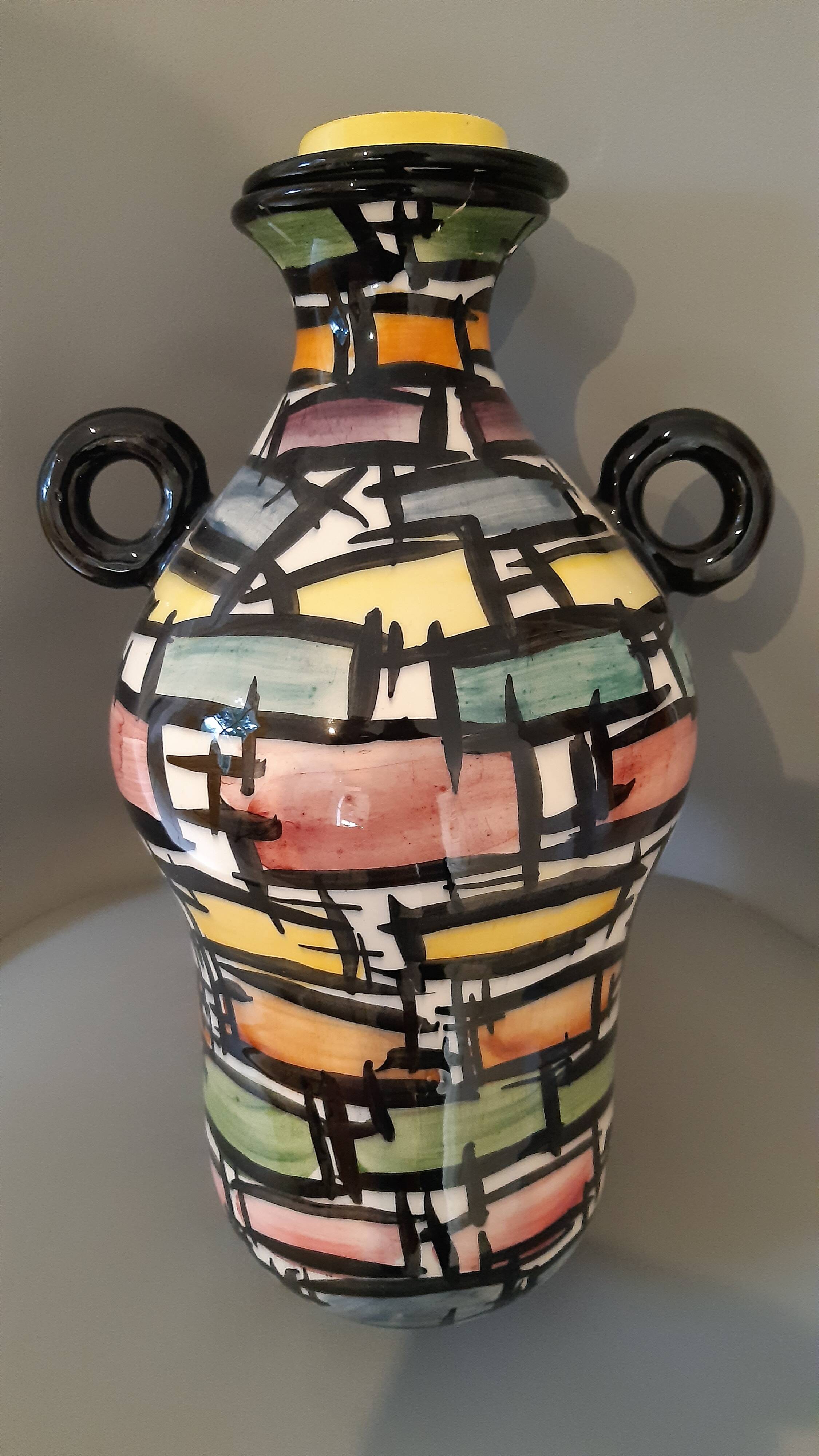Superb large ceramic vase/jar Vallauris Jacques Laurent