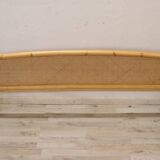 Bamboo and Vienna Straw Double Bed, 1980s