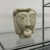 Plaster Sculpture of a Head Signed PJM
