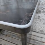 Strafor desk in brushed metal