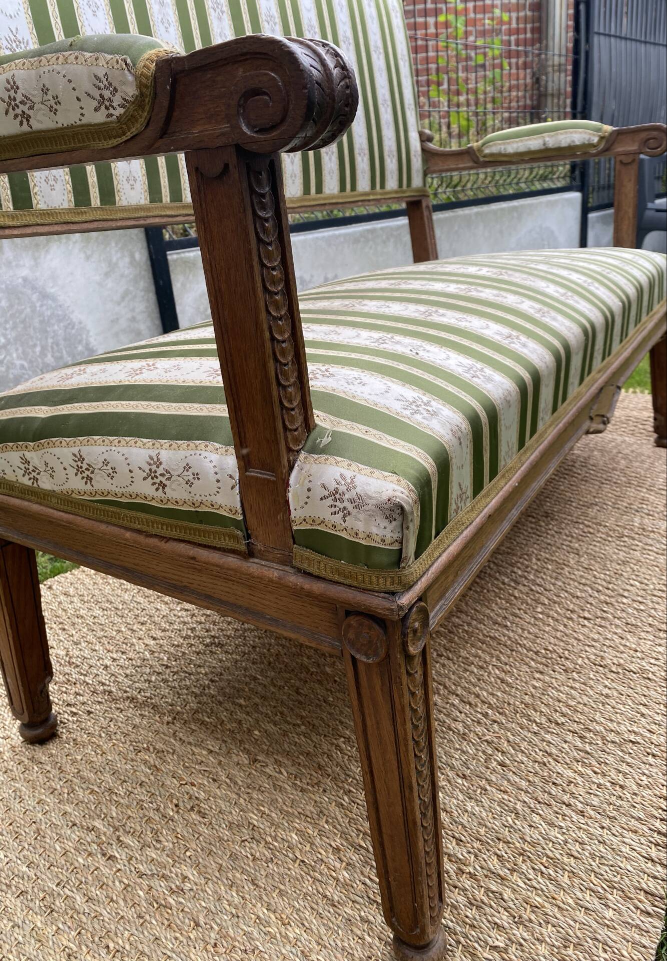 Antique Directoire style salon (2-seater bench + chair)