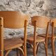 Ensemble de 6 chaises bistrot françaises vintage en bois courbé par Luterma, vers 1950–1970