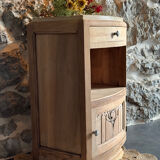 Small Art Deco piece in solid walnut and marble - 1930s