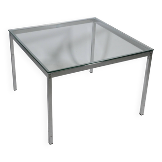 Table basse du milieu du siècle des années 1960 en chrome et verre