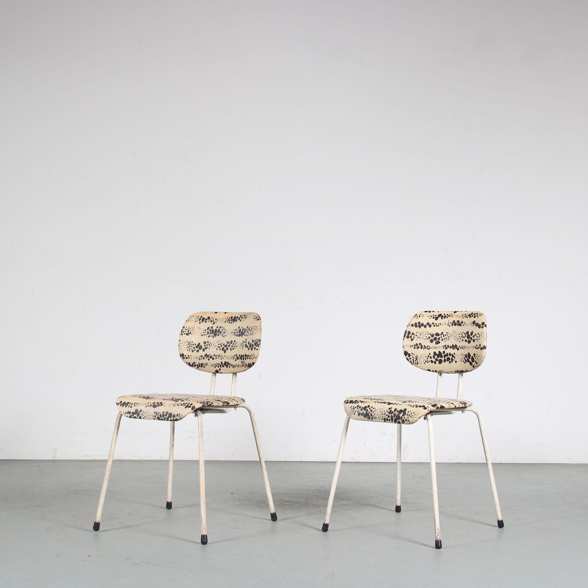 Pair of Willy van der Meeren side chairs for Tubax, Belgium, 1950