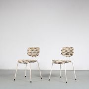 Pair of Willy van der Meeren side chairs for Tubax, Belgium, 1950