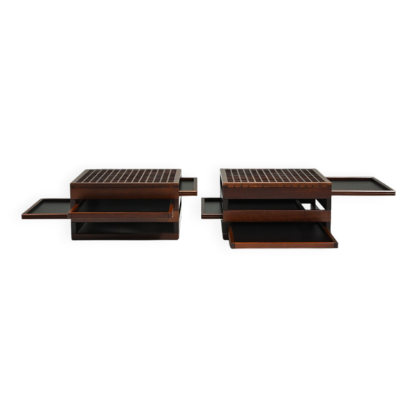 Ensemble de 2 tables Tetra par Bernard Vuarnesson pour Bellato, années 1980, Italie.