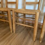 Ensemble de quatre chaises paillées