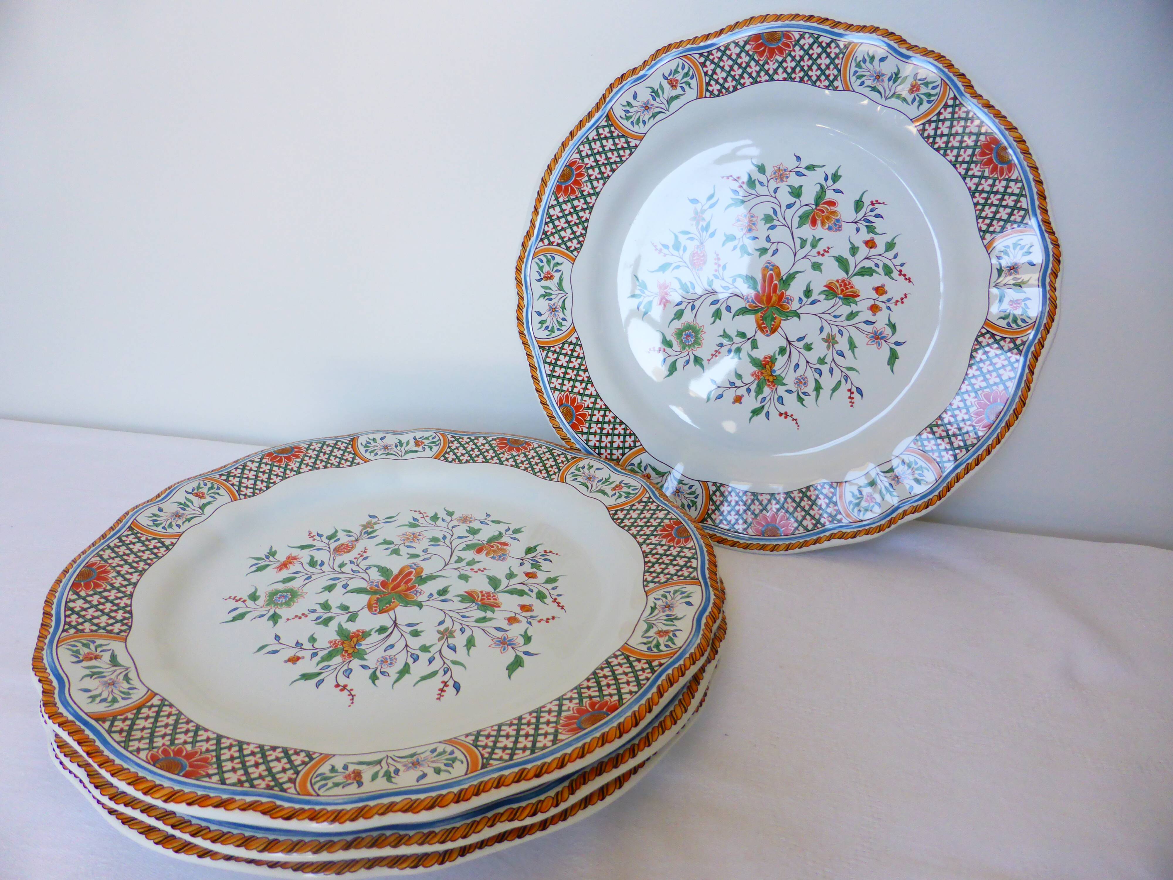4 flat plates of Gien model Rouen 2106196