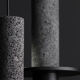 LAMPE SUSPENSION DAVID POMPA NOIR ROCHE VOLCANIQUE