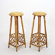 4 vintage rattan bar stools