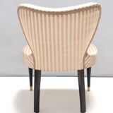Paire de fauteuils cocktails vintage en satin beige, 1950