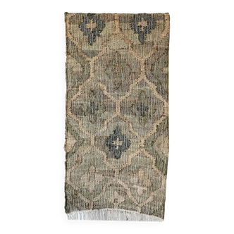 2 x 8 Ft - Jute\Cotton Handwoven Kilim Runner,Home Decor,Lobby,Bed Side Runner,Balcony RUG/CARPET.