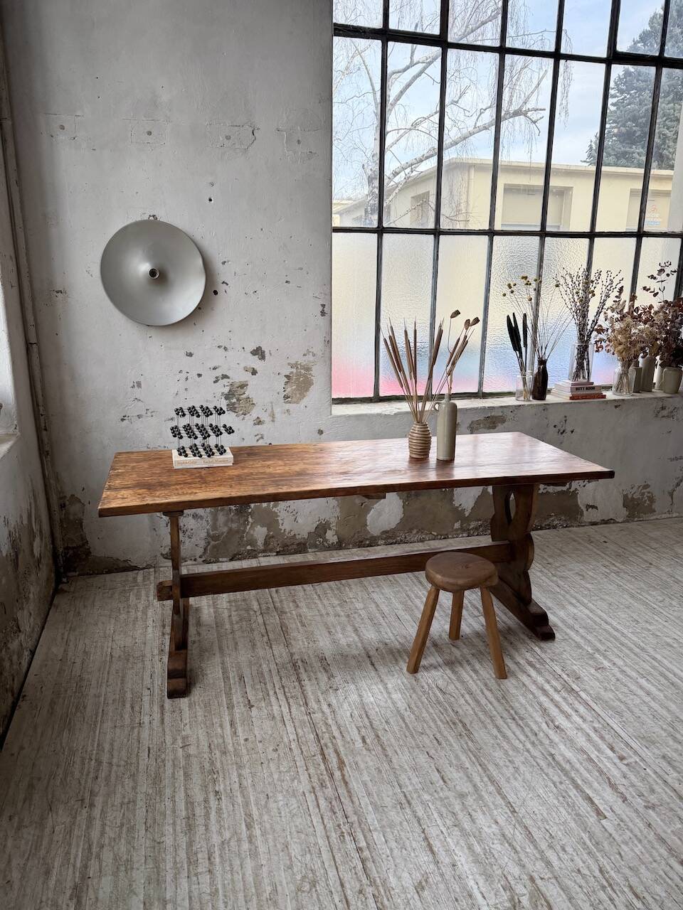 Monastery-style farmhouse table, pine, 210cm