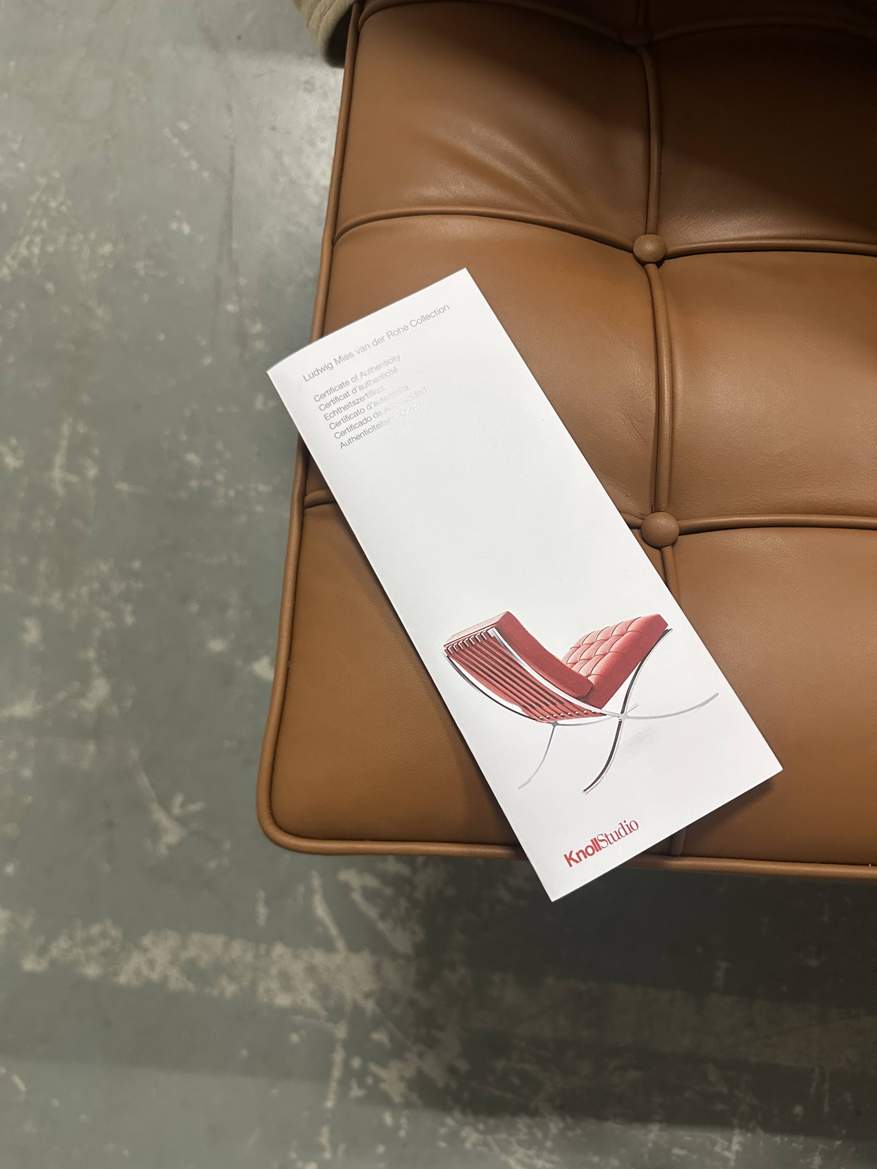 Barcelona lounge chair MR90 by Mies van der Rohe for Knoll