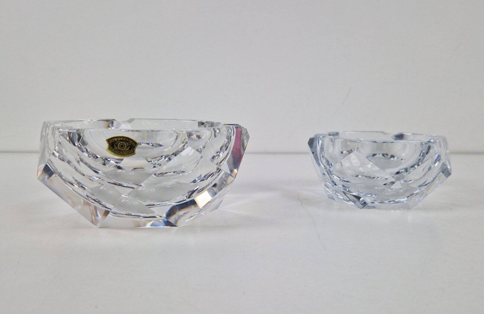 Vintage Crystal Ashtrays from Val Saint Lambert, 1960s, Set of 2