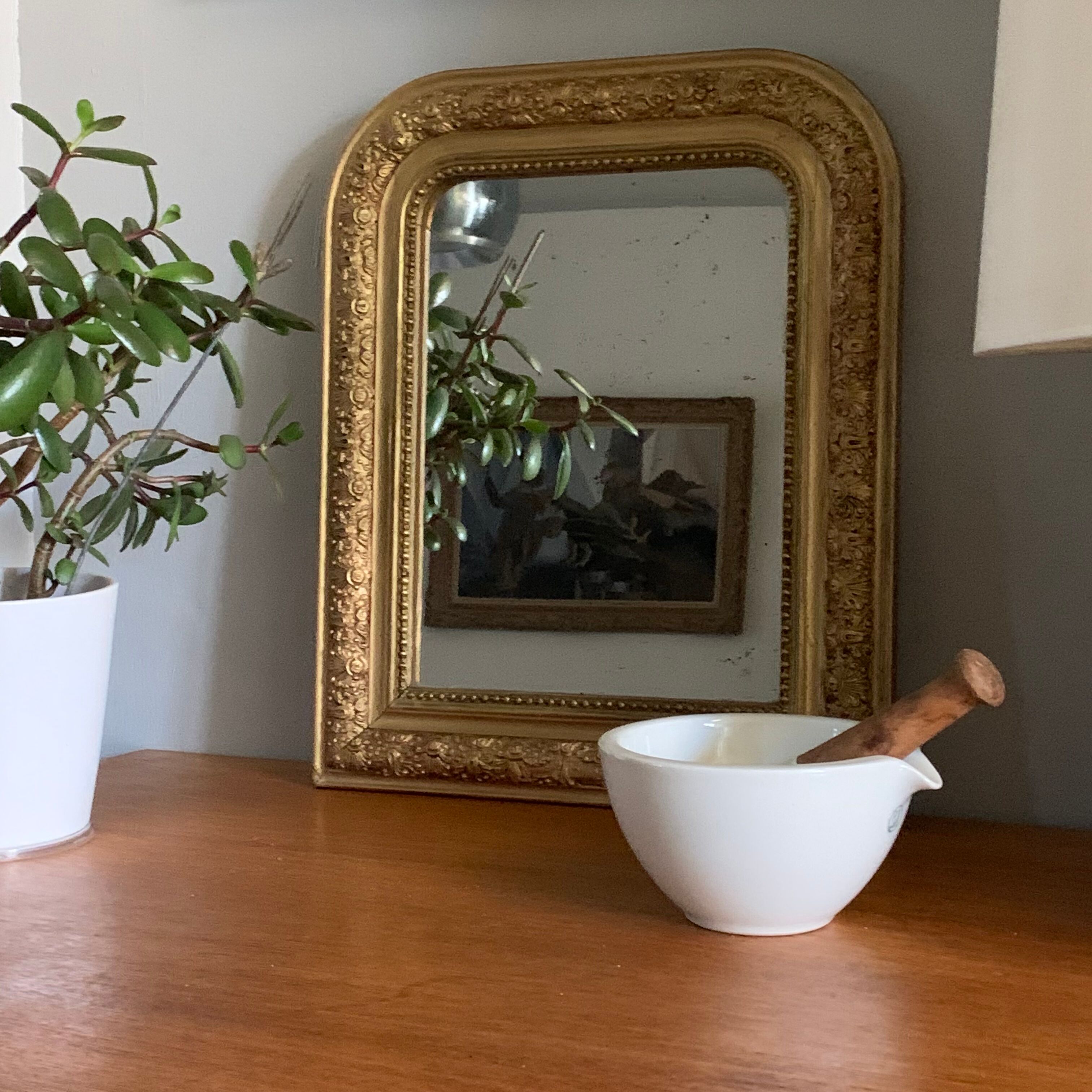 Old mirror Louis philippe gilded wood