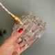 Vintage tulip pendant light in holophane glass