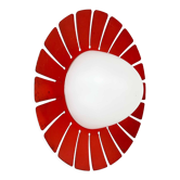 Red opaline glass wall sconces, Italy, 1960s