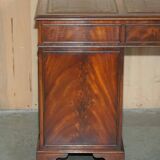 Partner desk Bevan Funnell in hardwood with leather top and gold leaf gilding.