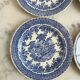 Set of four flat plates from English earthenware.