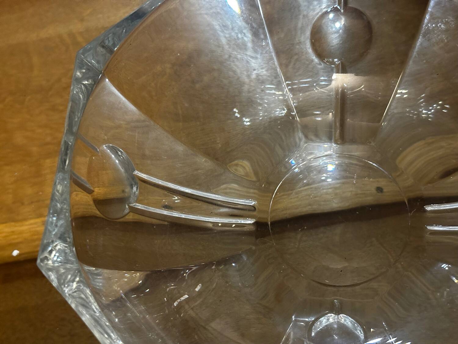 Hexagonal Crystal Bowl / Ashtray Art Deco Period