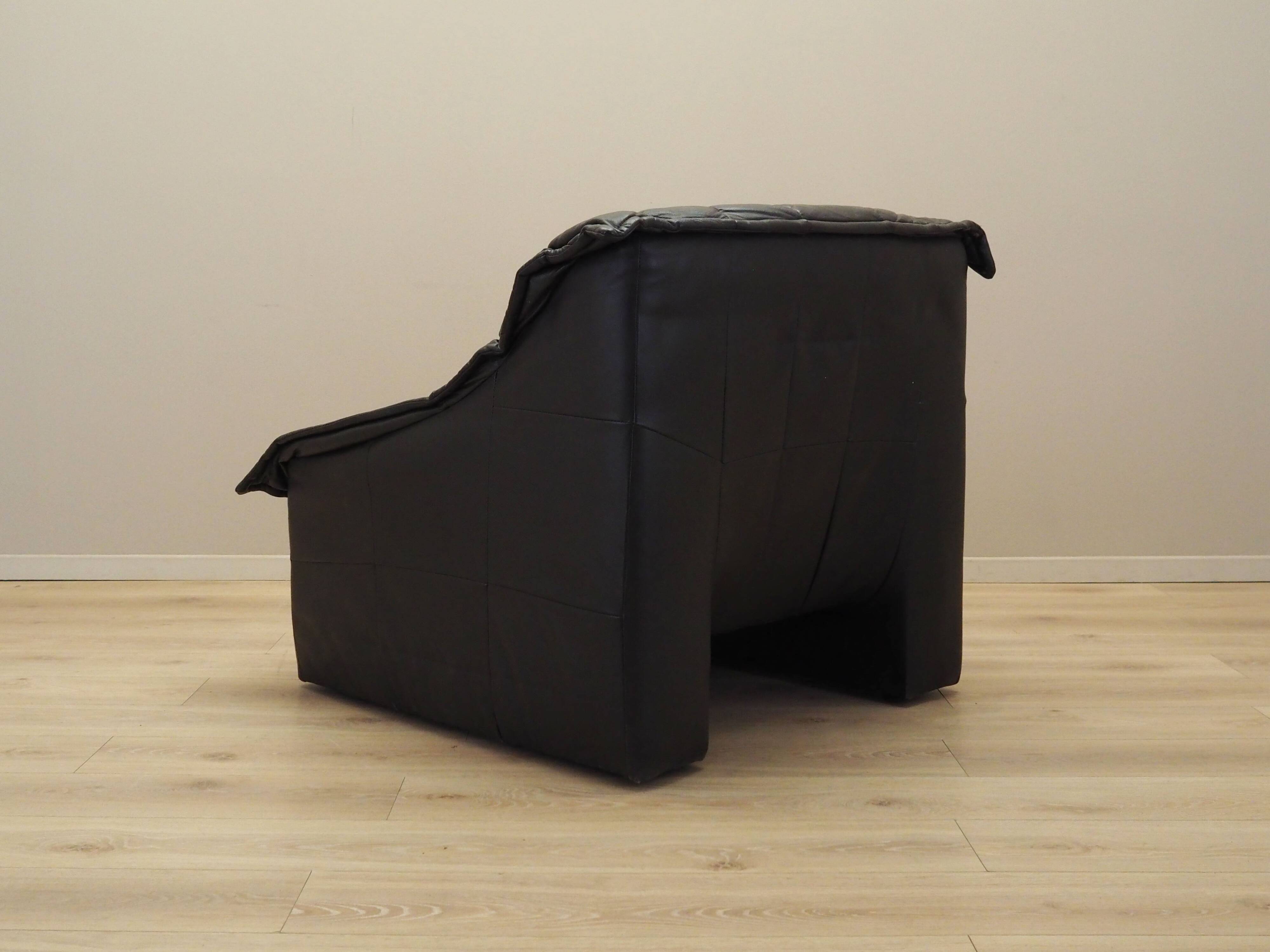 Leather armchair, Italian design, 1960s, production: Italy